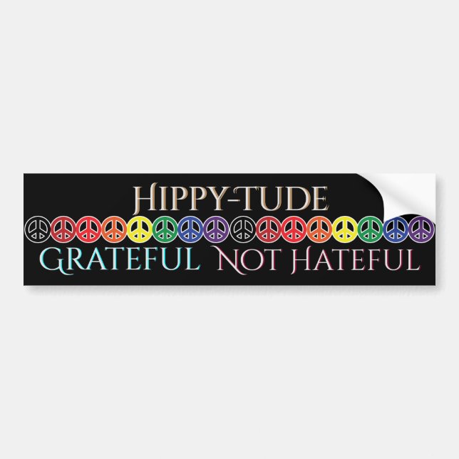 Autocollant De Voiture Paix reconnaissante d'attitude de Hippytude (Devant)