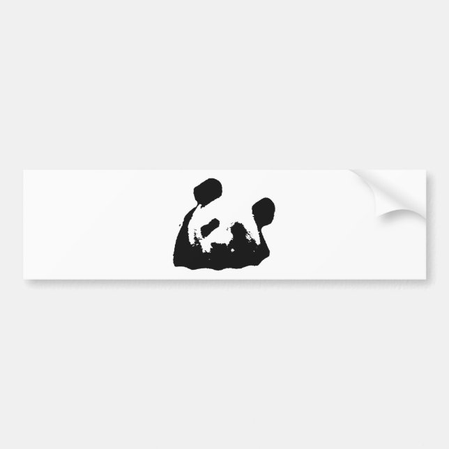 Autocollant De Voiture Panda d'art noir blanc (Devant)