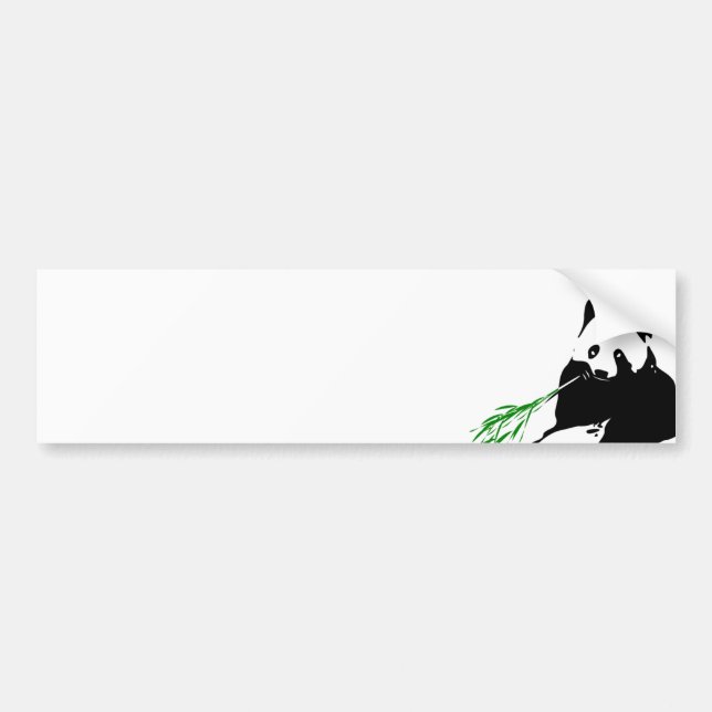 Autocollant De Voiture Panda mangeant le bambou (Devant)