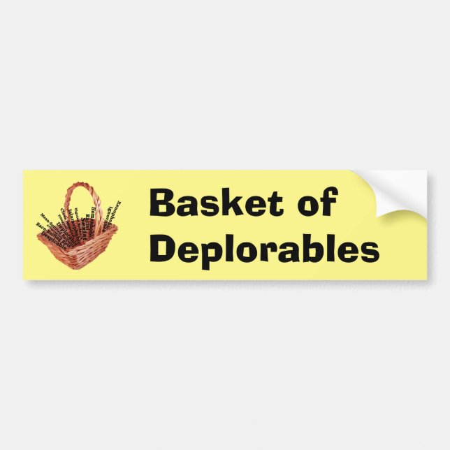 Autocollant De Voiture Panier de mots déplorables Sticker pare-chocs (Devant)