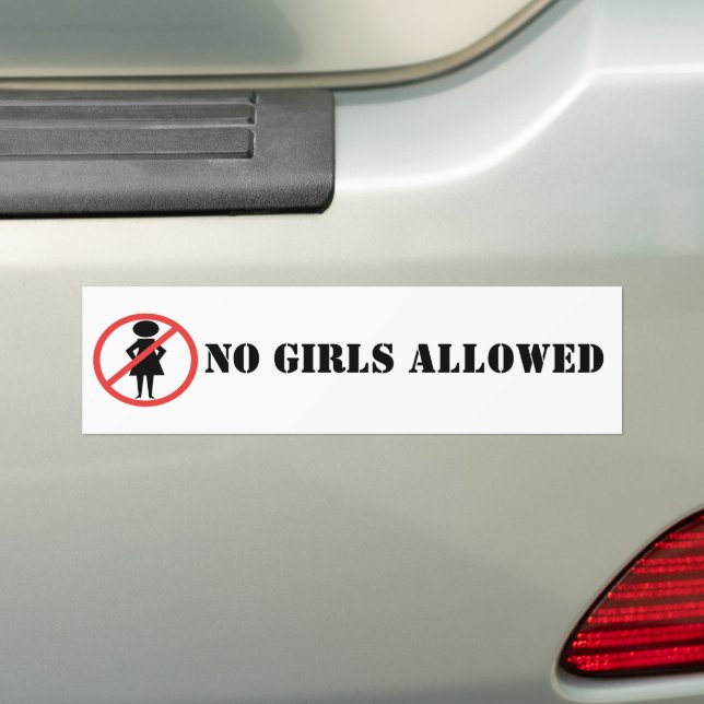 Autocollant De Voiture Panneau d'interdiction rouge Femme avec les mains  (En voiture)