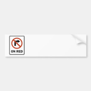 Autocollant De Voiture Panneau routier - pas tourne-à-droite sur le rouge