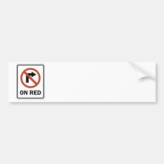 Autocollant De Voiture Panneau routier - pas tourne-à-droite sur le rouge (Devant)