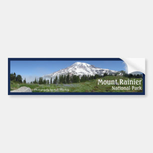 Autocollant De Voiture Panorama du mont Rainier avec le texte