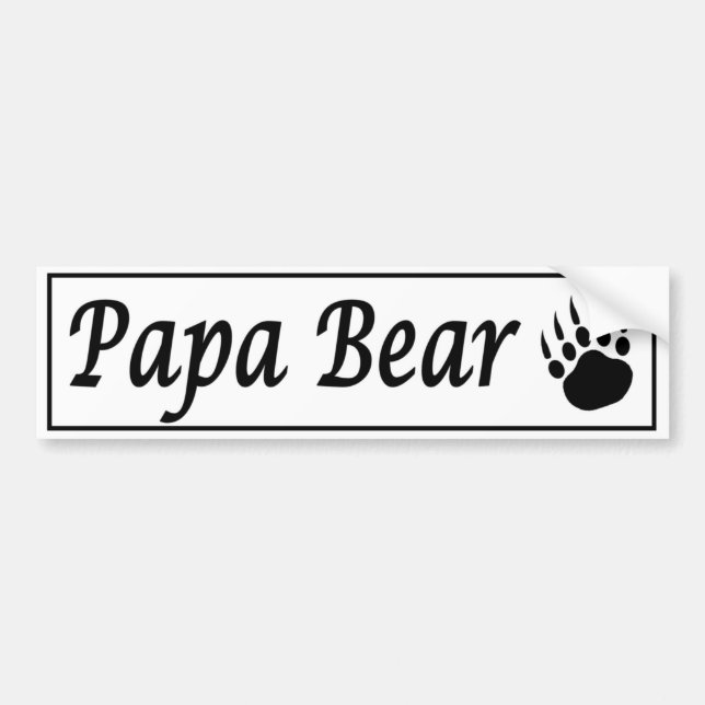Autocollant De Voiture Papa Bear. Car Autobrer decal with bear claw (Devant)