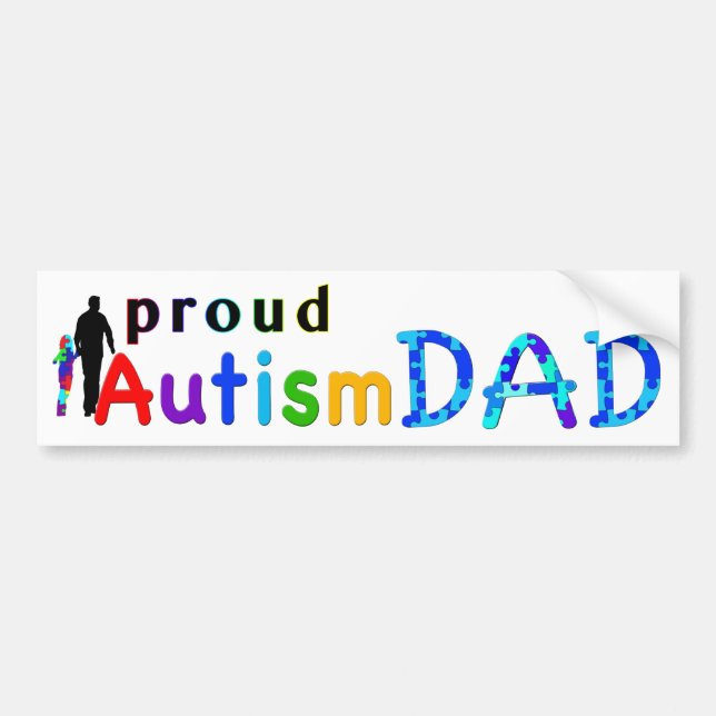 Autocollant De Voiture Papa fier d'autisme (Devant)