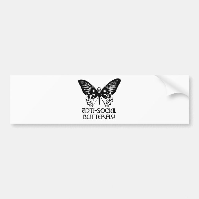 Autocollant De Voiture Papillon antisocial (Devant)