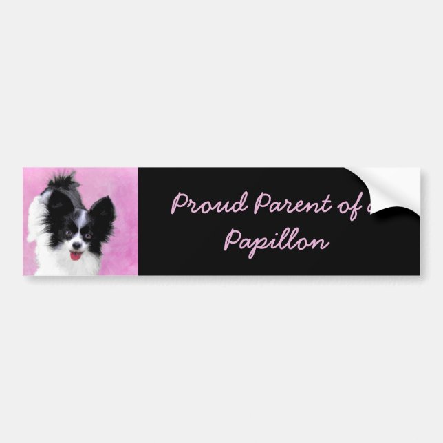 Autocollant De Voiture Papillon (blanc et noir) Peinture - Chien Art (Devant)
