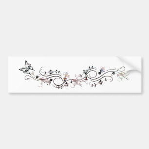 Autocollant De Voiture Papillon et fleurs