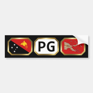 Autocollant De Voiture Papouasie-Nouvelle-Guinée Code de la carte du dra