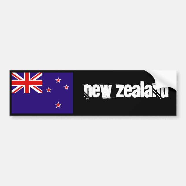 Autocollant De Voiture Pare-chocs 2 de drapeau de la Nouvelle Zélande (Devant)
