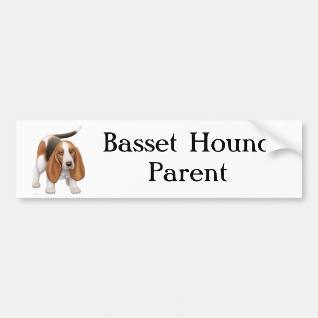 Autocollant De Voiture Parent de Basset Hound (Devant)