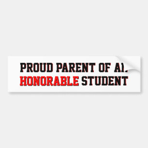 Autocollant De Voiture Parent fier d'un étudiant honorable