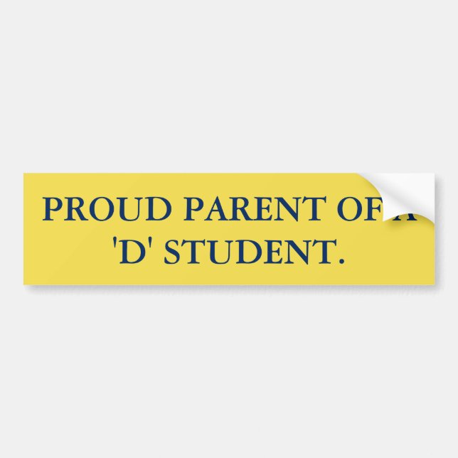 AUTOCOLLANT DE VOITURE PARENT FIER ÉTUDIANT D'A DE "D" (Devant)