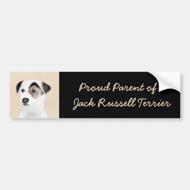 Autocollant De Voiture Parson Jack Russell Terrier Peinture - Chien Art (Devant)