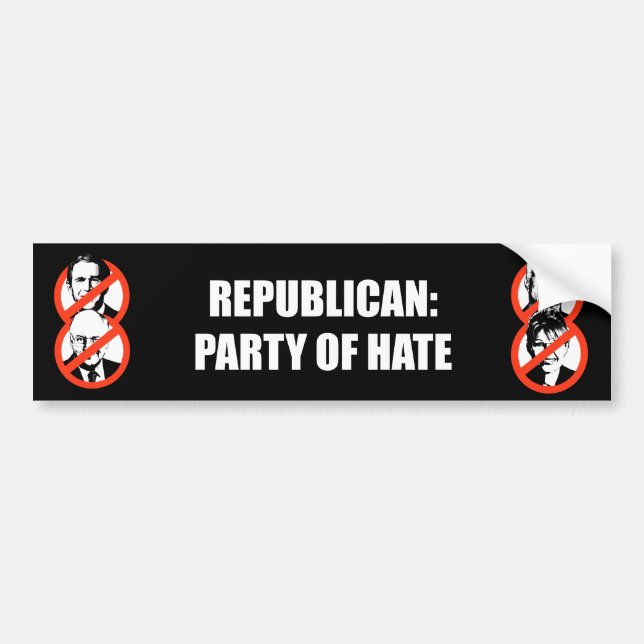 Autocollant De Voiture Parti Républicain de haine (Devant)