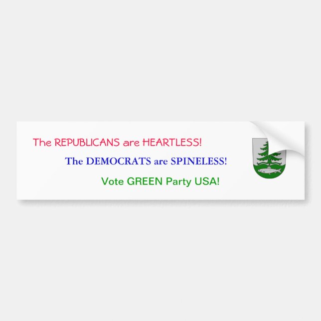 Autocollant De Voiture Parti Vert Etats-Unis de vote (Devant)