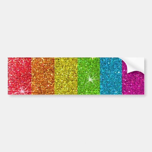 Autocollant De Voiture Parties scintillant gay pride Rainbow Stripes LGBT (Devant)