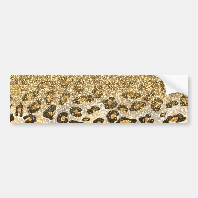 Autocollant De Voiture Parties scintillant moderne Leopard Motif Gold  Om (Devant)