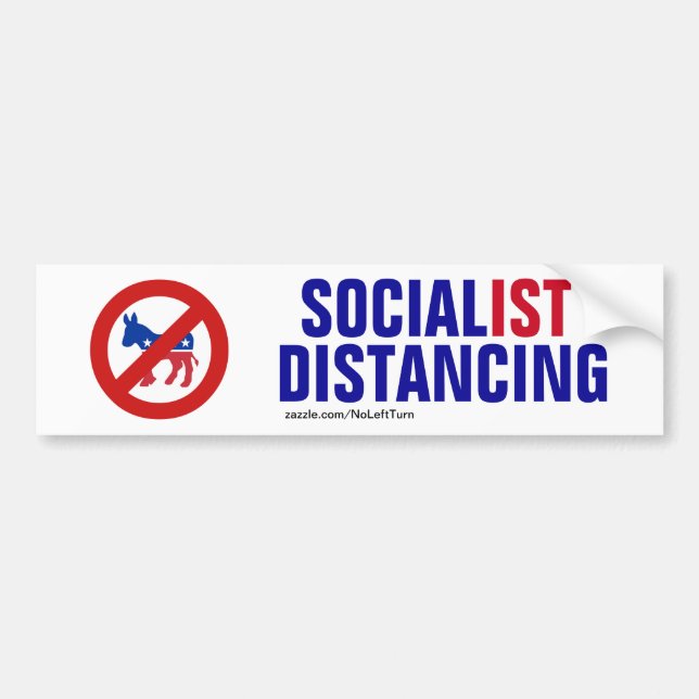 Autocollant De Voiture Pas de distanciation socialiste des démocrates (Devant)