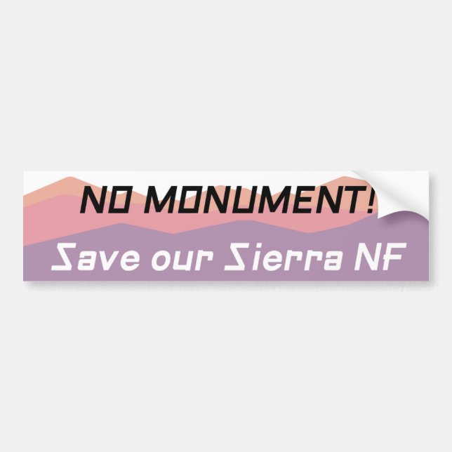 Autocollant De Voiture Pas de monument Sauvons notre Sierra NF Pastel (Devant)