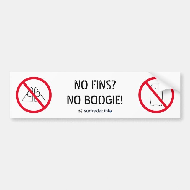 Autocollant De Voiture Pas de nageoires ? Pas de Boogie ! (Devant)