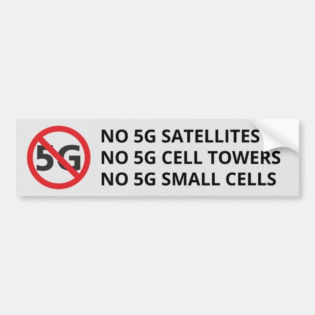 Autocollant De Voiture Pas de satellites 5G, de tours cellulaires ou de p (Devant)