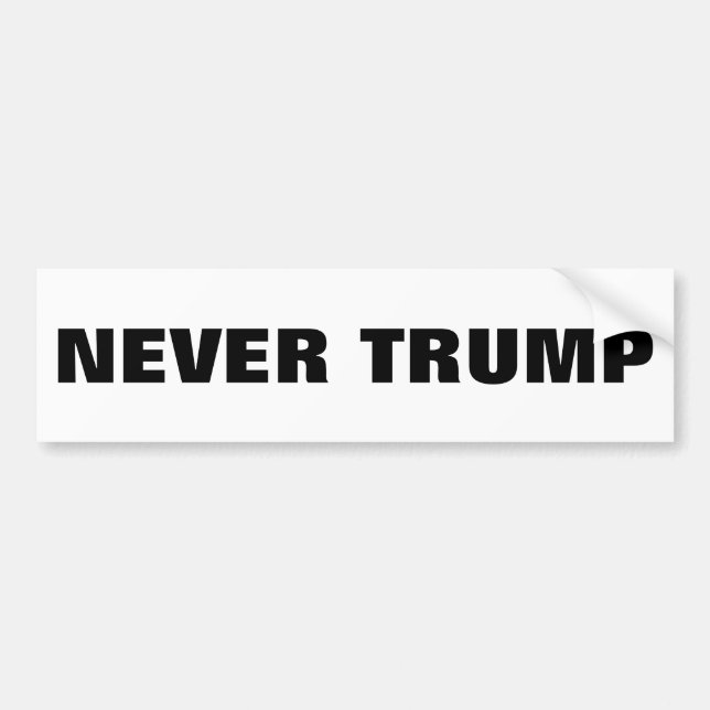 AUTOCOLLANT DE VOITURE PAS TRUMP JAMAIS (Devant)