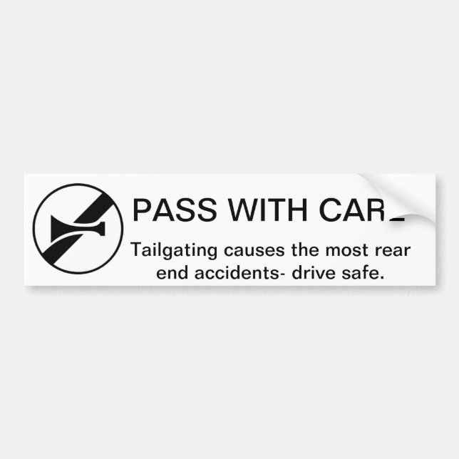 Autocollant De Voiture Passez avec soin : Anti recommandation de (Devant)