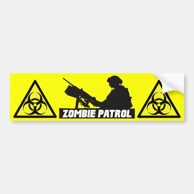 Autocollant De Voiture Patrouille de zombi - sur l'adhésif pour (Devant)