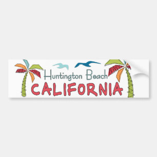 Autocollant De Voiture Paumes de Huntington Beach la Californie
