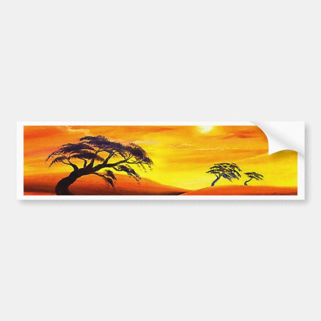 Autocollant De Voiture Paysage de paysage de coucher du soleil - multi (Devant)