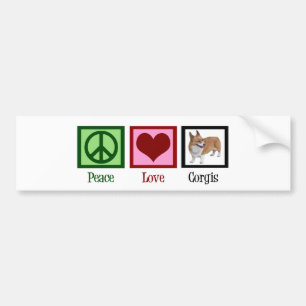 Autocollant De Voiture Peace Love Corgi photo