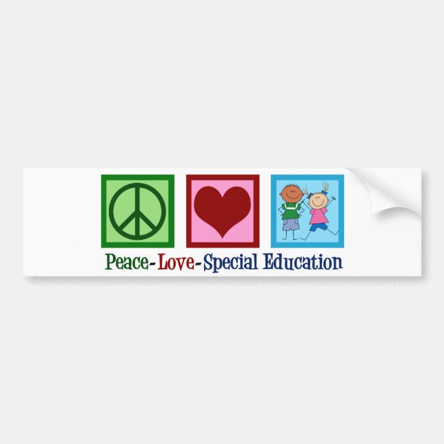 Autocollant De Voiture Peace Love Éducation spéciale (Devant)