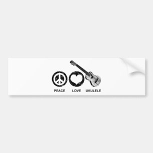 Autocollant De Voiture Peace Love Ukulele