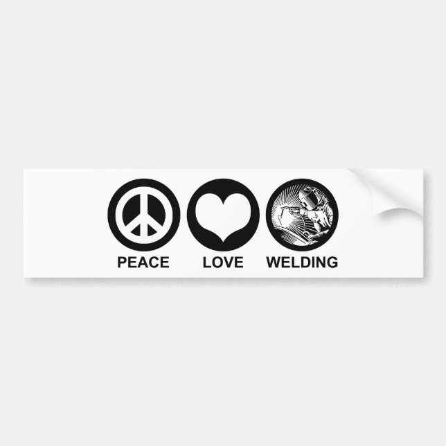 Autocollant De Voiture Peace Love Welding (Devant)