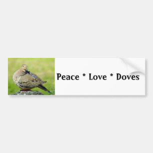 Autocollant De Voiture Peace Loves Doves Oiseaux Sticker