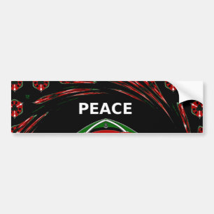 Autocollant De Voiture "Peace : with Shield Emblem"