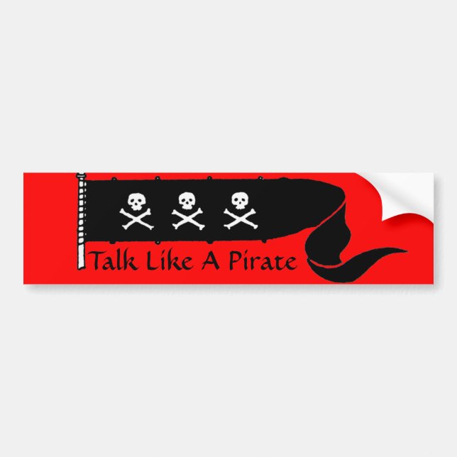 AUTOCOLLANT DE VOITURE PEAUX ET OBJETS CROISÉS DRAPEAU DE PIRATE NOIR ROU (Devant)