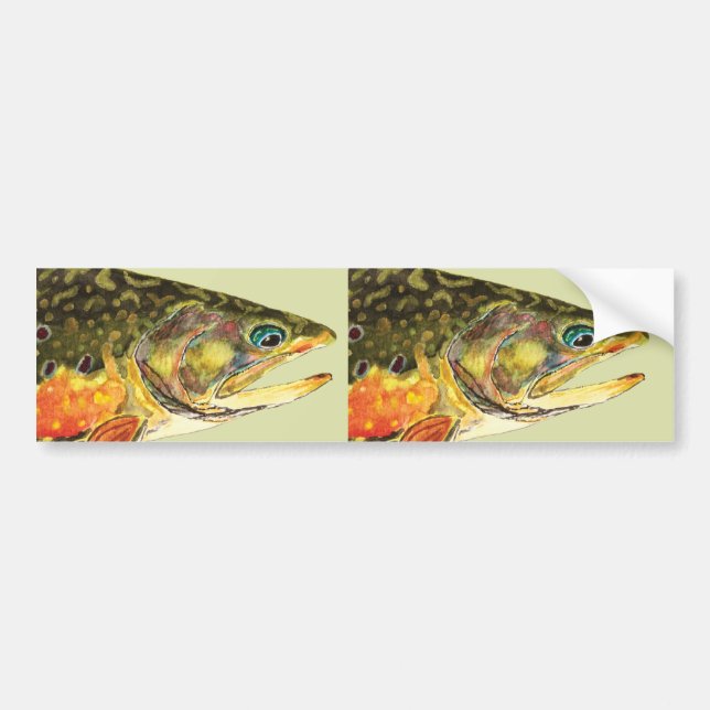 Autocollant De Voiture Pêcheur de truite de Brook (Devant)
