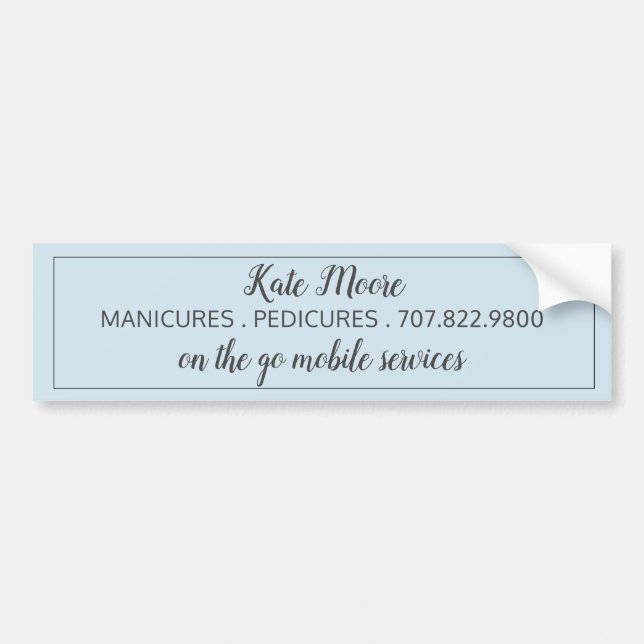 Autocollant De Voiture Pedicuriste manicuriste bleu pâle (Devant)