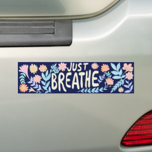 Autocollant De Voiture PEINDRE JUSTE BREATHE Joli Floral Botanical