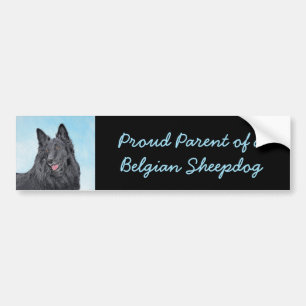 Autocollant De Voiture Peinture belge Sheepdog - Cute Original Chien Art