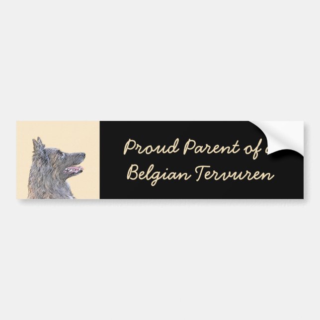 Autocollant De Voiture Peinture belge Tervuren - Cute Original Chien Art (Devant)