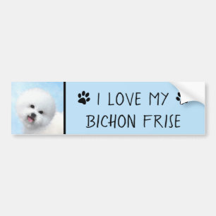 Autocollant De Voiture Peinture Bichon Frise - Cute Original Chien Art