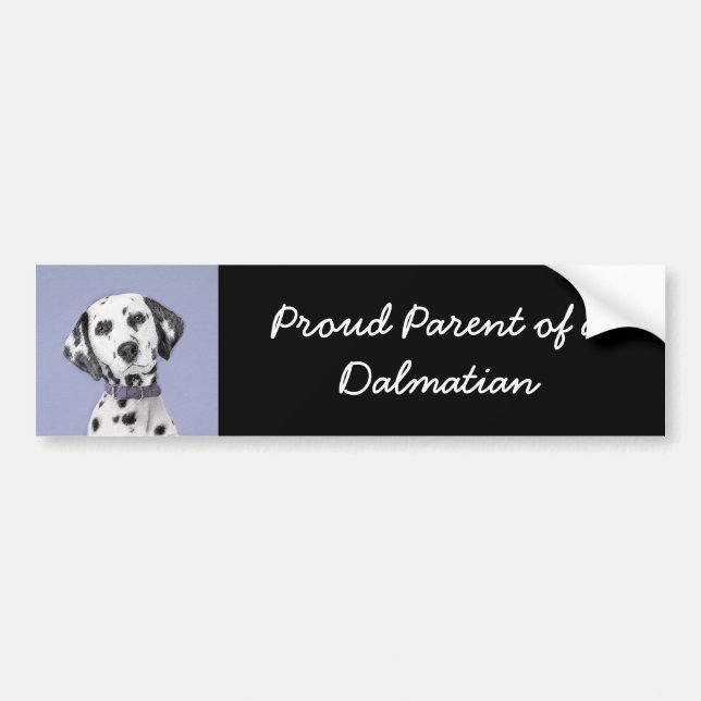 Autocollant De Voiture Peinture Dalmatienne - Cute Original Chien Art (Devant)