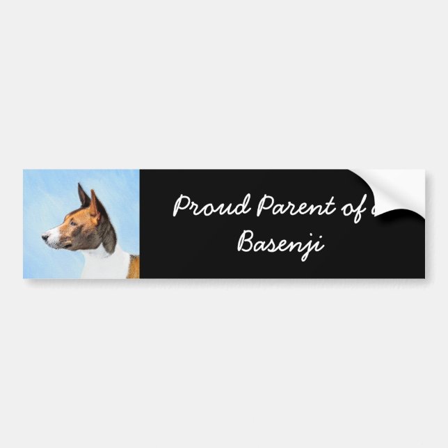 Autocollant De Voiture Peinture de Basenji - Cute Art Original (Devant)