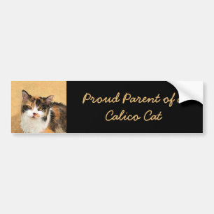 Autocollant De Voiture Peinture de chat Calico - Cute Original Cat Art