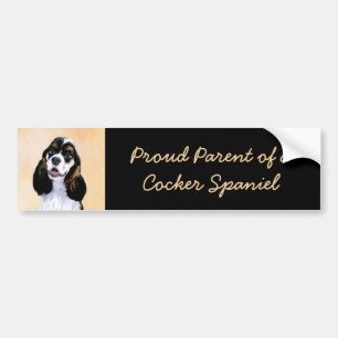 Autocollant De Voiture Peinture de Cocker Spaniel (Parti) - Art de chien 