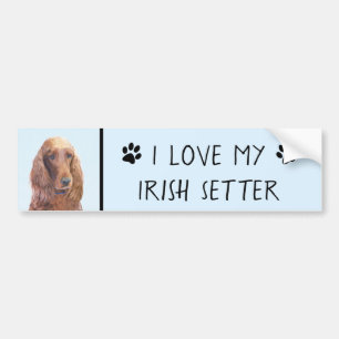 Autocollant De Voiture Peinture de Setter irlandais - Joli art original d